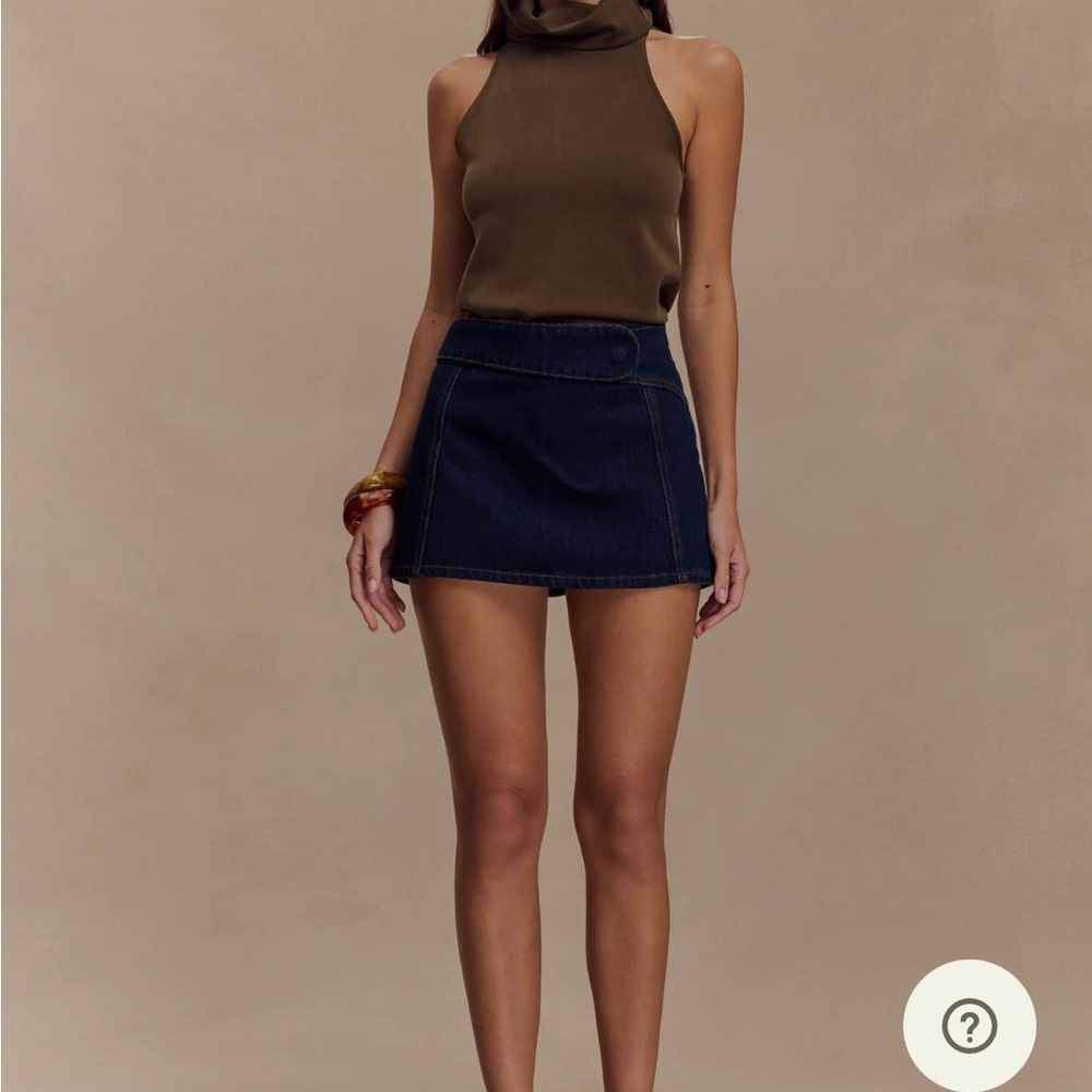 Meshki Blue Skater Mini Skirt for Night Out